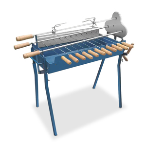 Barbecue à charbon de bois portable grec chypriote Foukou, avec levier de réglage de hauteur, pour souvlaki traditionnel chypriote - Product Image 4