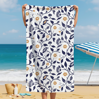 Luxury Beach Towel with Quick-Dry & Customizable Storage Bag Modern Tropical Style Printed Design