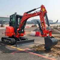 Pengiriman Gratis Euro 5 China Small Digger Ce Epa Mesin Penggali Mini Excavator Crawler Dengan Bucket Thumb Mesin Impor