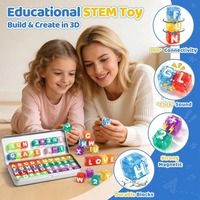 Blocs d'alphabet magnétiques 40 pièces avec boîte, jouet éducatif STEM pour enfants, blocs de construction, lettres d'orthographe, nombres à compter