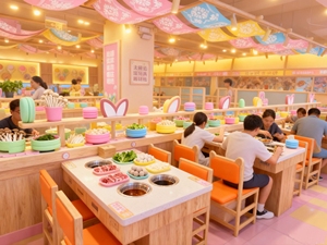ระบบสายพานลำเลียงอาหารการ์ตูน <span class=keywords><strong>kaiten</strong></span> แบบกำหนดเองมัลติฟังก์ชั่นสำหรับร้านอาหาร3ประเภท - Product Image 6
