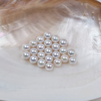 Perles de culture rondes en vrac, perles d'Eau Douce Edison blanches naturelles de 8-9 mm, haute brillance, qualité AAAA, vente en gros pour la fabrication de bijoux et colliers