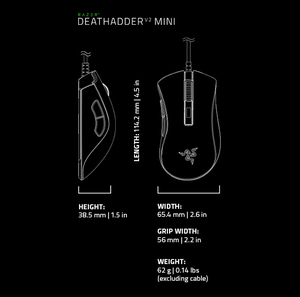 Ratón para Juegos Ergonómico Ultraligero Deathadder V2 Mini, 8500 DPI, Óptico, con Cable, Deathadder V2 Mini Razer - Product Image 5