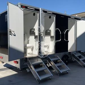 Baño portátil móvil de lujo de diseño moderno, 4 Estaciones, VIP, baños al aire libre, remolque, remolque de inodoro portátil - Product Image 3
