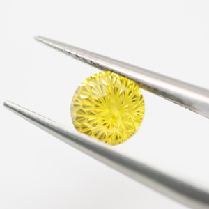 Pietra sciolta prezzo di fabbrica all'ingrosso pietra artificiale di colore giallo dorato rotondo speciale fuochi d'artificio tagliati zirconi - Product Image 4