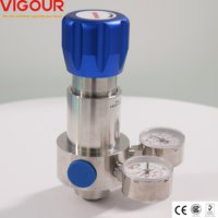 Régulateur de CO2 en laiton chromé haute pression à purge automatique pour Azote, GPL, Hélium, Propane, Argon, Gaz Naturel, Acétylène VIGOUR