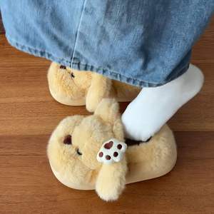 Evergreen Open Toe Half-<b>Slipper</b> for Women's Autumn/Winter <b>Thick</b>-<b>Soled</b> Double-Layer Wool Cotton Anti-Slippery <b>Slippers</b> - Product Image 4