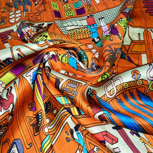 100% <span class=keywords><strong>soie</strong></span> basse quantité minimale <span class=keywords><strong>de</strong></span> commande conception personnalisée 16mm Momme naturel luxe <span class=keywords><strong>mûrier</strong></span> <span class=keywords><strong>soie</strong></span> impression numérique Orange motif abstrait <span class=keywords><strong>au</strong></span> <span class=keywords><strong>mètre</strong></span> - Product Image 3