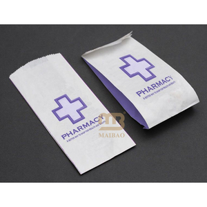 Sacs <span class=keywords><strong>en</strong></span> papier kraft blanc sos artisanal de <span class=keywords><strong>pharmacie</strong></span> de taille d'impression personnalisée pour les médicaments hospitaliers Emballage de ramassage de pilules sur ordonnance - Product Image 6