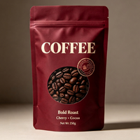 Sachets Doypack Personnalisés pour Café et Sucre avec Valve et Fermeture Zip, Anti-humidité, en PE, Tailles 100g-1kg, MOQ 100 unités