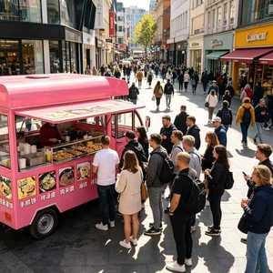 Camionnette à glaces électrique de haute qualité à trois roues, triple essieu, certifiée CE, résistante à la rouille, vitesse 20-40 km/h, personnalisable - Product Image 2