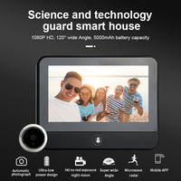 Sonnette Intelligente Tuya 1080P WiFi en Alliage de Zinc, Caméra de Visiteur Numérique Dissimulée, Interphone Vidéo, Œil de Porte pour la Sécurité Domestique