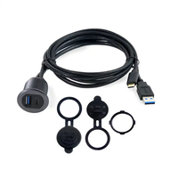 Lampu LED Tipe C 3.0+USB3.0 Male Female Tahan Air PVC 1m Kabel Flush untuk Mobil, Truk, Kapal, Sepeda Motor