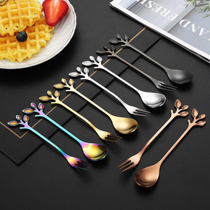 Vente en gros SYH1352 Couverts en acier inoxydable doré durables pour mariage, fête, service de glace, gâteau, dessert, café, thé, cuillère, fourchette - Product Image 3