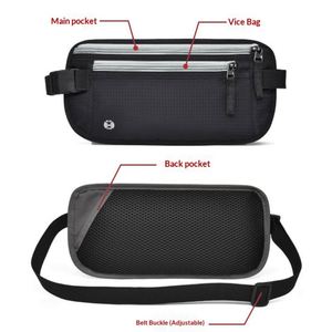 Custom Logo Anti-Theft RFID Zipper Fashion Travel Passport Holder Waist Fanny Pack Money Belt Slim <b>Waterproof</b> Nylon - Product Image 3