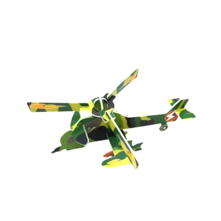 Promocional, Mini avión 3d rompecabezas modelo juguetes de inteligencia 3d avión rompecabezas Diy ensamblar de papel rompecabezas para niños