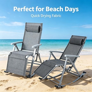 Silla Mecedora Plegable <span class=keywords><strong>de</strong></span> Gravedad Cero, Diseño Moderno, Portátil, Altura Ajustable, con Almohada Reclinable, para Villa - Product Image 5