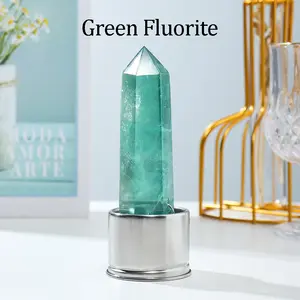 HOT SALE Replaceable Healing Crystal Stone Point Withe Bottom For Crystal Water Bottle Excluding Bottles