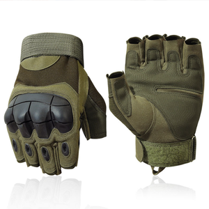 DFG0603 Guantes Tácticos de Medio Dedo en Gamuza Verde, Marrón Desierto, Caqui y Negro - Product Image 1