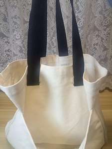 New Style Custom Logo Letter Shopper Shoulder Cotton Canvas Tote Bag with Pocket and Zipper for Student Women - Product Image 3