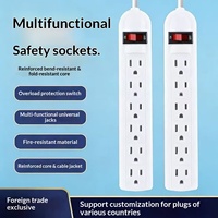 Multiprise KMC 6 prises avec protection contre les surtensions, lot de 2, 900 Joules, rallonge de 1,2 m, affichage LED, protection contre les surcharges, noir, IP11