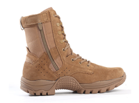 Bottes tactiques légères en cuir de vache, fermeture éclair latérale, bottes de randonnée en plein air, chaussures de sécurité