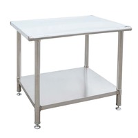 Table de travail en acier inoxydable de haute qualité à double couche, 2 niveaux avec étagère de rangement, comptoir de préparation alimentaire pour restaurant