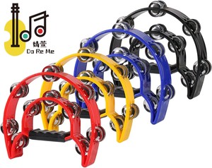 Instrumentos Musicales de Percusión Portátiles para Actividades Navideñas, Pandereta de Media Luna para Niños y Adultos, Ktv - Product Image 2