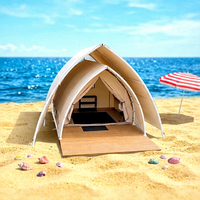 Tente de Glamping Hôtelière Résistante au Vent et Imperméable en PVC pour Plage, Station Balnéaire et Développement de Villages de Glamping Tropicaux en Région Côtière