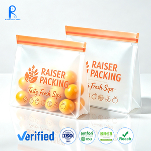 Factory OEM Food Grade PEVA <b>Freezer</b> <b>Bags</b> Dishwasher Safe Leakproof <b>Resealable</b> Zipper Sandwich Pouch Reusable Food Storage <b>Bags</b> - Product Image 1