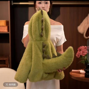 Nouvelle veste d'<span class=keywords><strong>hiver</strong></span> pour enfants motif dinosaure, <span class=keywords><strong>manteau</strong></span> rembourré épais doublé polaire pour garçons et filles, vêtement d'extérieur chaud en fausse fourrure imitation coton - Product Image 2