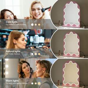 Bán buôn sắt Nhà cung cấp 500x700 mét Make Up Hồng chiếu sáng trang điểm vòm Máy tính để bàn LED Vanity với đèn LED Mỹ phẩm gương - Product Image 4