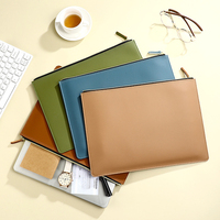 Sac de classement A4 en cuir PU grande capacité, porte-documents professionnel de haute qualité avec fermeture éclair, pochette portable étanche pour documents