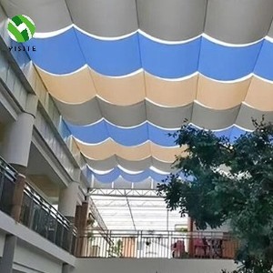 <span class=keywords><strong>Voile</strong></span> d'<span class=keywords><strong>ombrage</strong></span> rétractable beige imperméable pour extérieur, auvent télescopique ondulé, auvent de cour, écran pare-soleil - Product Image 6