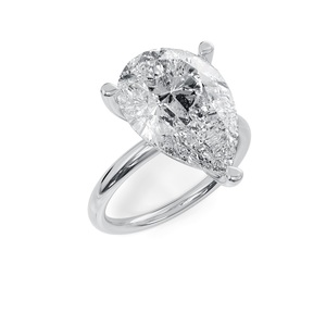 Bague de fiançailles en diamant de laboratoire ovale 1,55 carat TW sertie d'un anneau d'éternité assorti en or massif 14 carats et d'une bague en diamant taille poire - Product Image 6