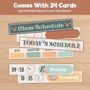 Tabla de horarios diarios, gráfico de bolsillo, rectangular vertical, de plástico, para gestión del tiempo, decoración para el aula, regreso a clases, color blanco - Product Image 6