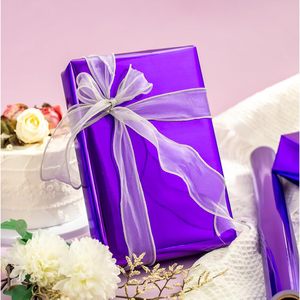 Merture Purple Metallic <b>Wrapping</b> <b>Paper</b> Roll 17 In X 32.8 Ft With Cutting Lines For Anniversary Birthday - Product Image 2