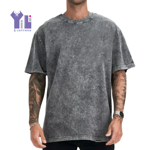 เสื้อยืดโอเวอร์ไซส์พรีเมียมแบบไม่มีป้ายยี่ห้อ สไตล์สตรีทแวร์ ผ้าคอตตอนทวิลล์ฟอกสี ยูนิเซ็กซ์ รับสกรีนโลโก้ กันยับ - Product Image 1