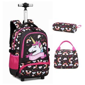 En stock : Ensemble de sacs à dos à roulettes pour enfants avec chariot en aluminium, 3 pièces, motif licorne, pour filles - Product Image 6
