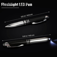 Stylo à bille en métal SL Custom 3 en 1 avec lampe torche LED, pointe tactile, stylo capacitif multifonction, encre noire 1,0 mm pour infirmière
