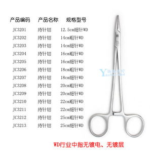 Pinzas Quirúrgicas Portaagujas Sin Recubrimiento Shanghai Jinzhong para Uso Cosmético y Oral, Múltiples Especificaciones - Product Image 5
