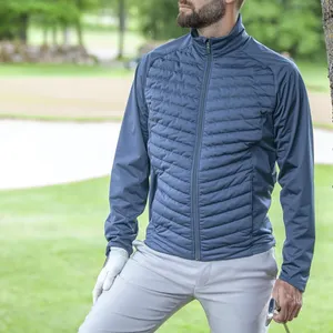 中国制造商高品质立领羽绒服男式高尔夫大衣男士轻质防水可包装的河豚夹克