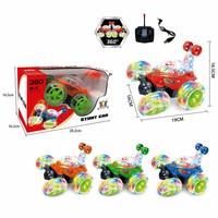 Coche de Acrobacias a Control Remoto, Camioneta a Radiocontrol con Giro de 360 Grados, con Luces y Música, Juguete de Coche RC para Niños