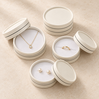 Boîtes cadeaux rondes en papier 9x9x4cm avec inserts pour collier, bague et boucles d'oreilles
