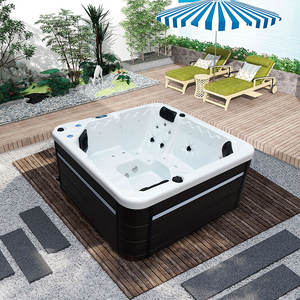 Baignoire carrée de luxe à hydromassage avec fonction de massage, bain à remous extérieur pour la détente à domicile et dans le jardin - Product Image 3