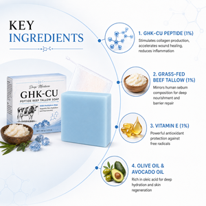 Savon en barre au peptide GHK-CU pour le visage et le corps, hydratation profonde, renforcement de la barrière cutanée, anti-âge, savon naturel 100g - Product Image 5