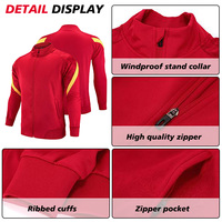 Veste de football unisexe personnalisée à manches longues, survêtements de football avec logo par sublimation, vestes de football, survêtement de football
