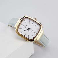 Jam Tangan Putri Model Terbaru Tali Kulit Hijau Mesin Jepang Jam Tangan Quartz Anak Perempuan