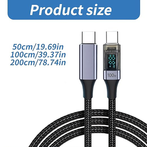 Intelligente digitale display PD100W supersnelle oplaadkabel <span class=keywords><strong>USB</strong></span>-C naar C met 60W slimme oplading voor <span class=keywords><strong>laptop</strong></span> en meerdere apparaten - Product Image 4