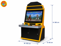 Bornes d'arcade de combat multi-jeux 2 joueurs avec écran LCD 100x90x160 cm pour salle de jeux FEC
